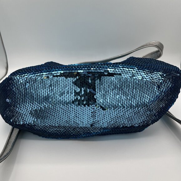 Limited Edition Coach Poppy 16303 Turquoise Sequin Bag w/ Silver Strap - Picture 16 of 16